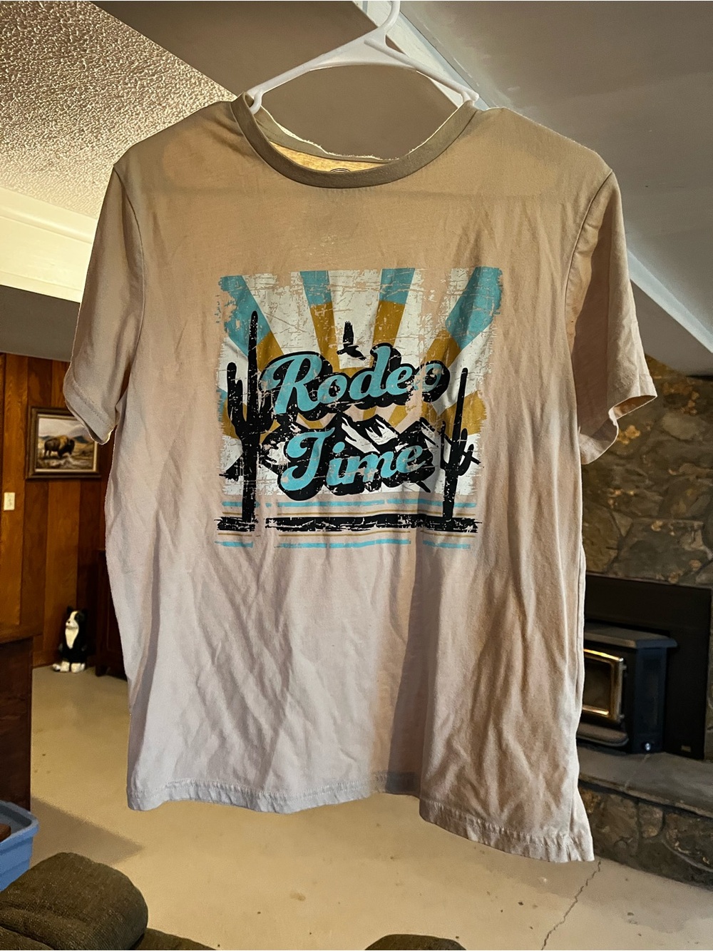 Rodeo Time Short Sleeve Tee - Beige